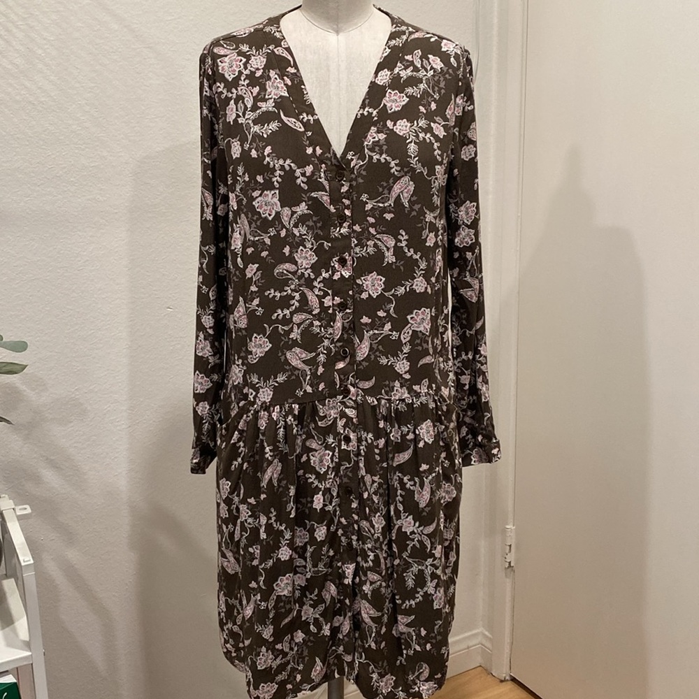 Garnet Hill Dropwaist Button up Dress